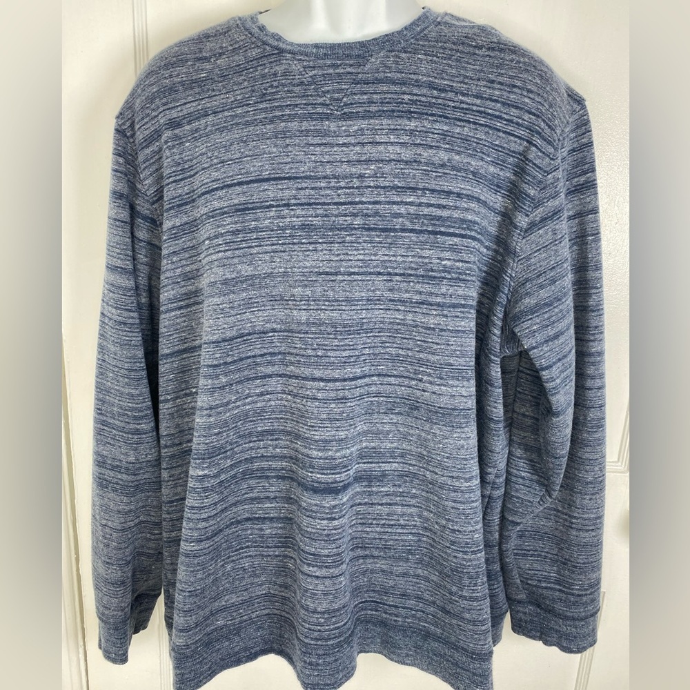 UGG Men's Heathered Blue Crewneck Fleece Lined Sweater